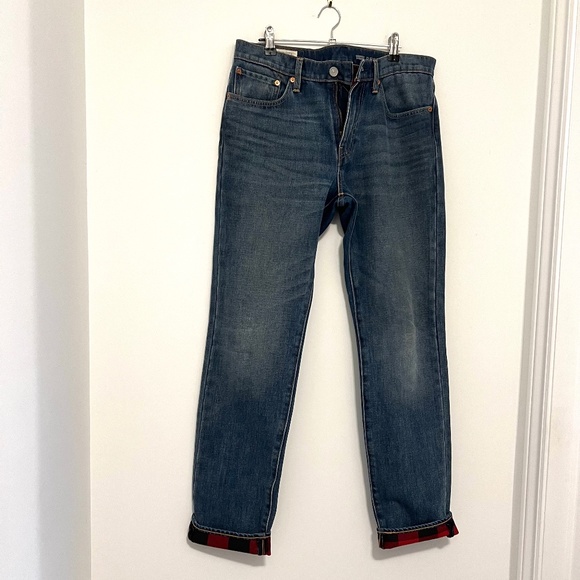 Levi's 511 Men's Plaid Slim Fit Denim Performance Jeans Plaid Lining 31W 32L - Picture 1 of 16